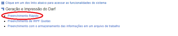 link do preenchimento rápido