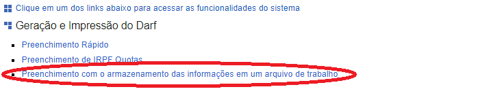 link do preenchimento com o armazenamento das informações em um arquivo de trabalho